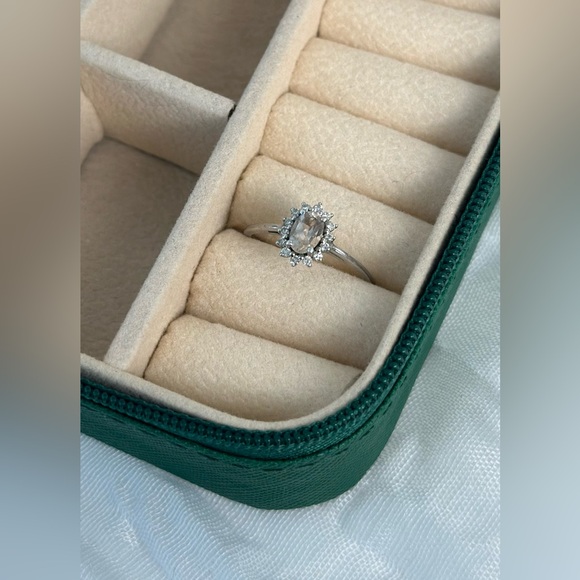 Natural Morganite Sterling Silver size 6 3/4 Ring - Picture 5 of 8